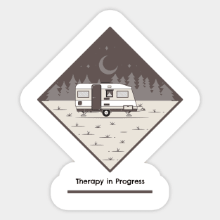 Therapy in Progress Camping Sticker